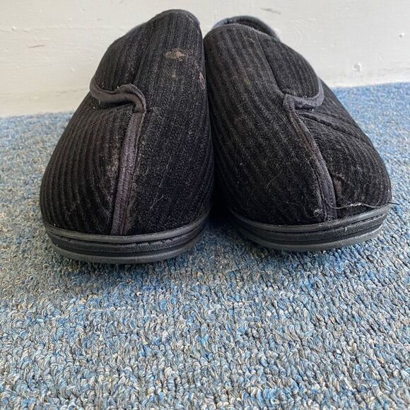 Mens sz 11 slip on slippers w/adjustable top strap black - Picture 4 of 8